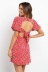 Printed Turtleneck Short Sleeve V-neck A-line Dress Nihaostyles wholesale clothing vendor NSJRM72244