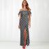 Women s Polka Dot Slit Dress nihaostyles clothing wholesale NSHYG72255