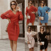 women s Lace knitted long-sleeved slimming woolen dress nihaostyles clothing wholesale NSHYG72260