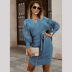 women s Lace knitted long-sleeved slimming woolen dress nihaostyles clothing wholesale NSHYG72260