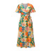 women s V-neck floral dress nihaostyles clothing wholesale NSHYG72273