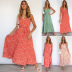 Sexy double V-neck floral beach long dress Nihaostyles wholesale clothing vendor NSHYG72304