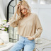 folds solid color loose t-shirts Nihaostyles wholesale clothing vendor NSLM72306