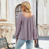 flat-neck off-shoulder long-sleeved bottoming top Nihaostyles wholesale clothing vendor NSLM72307