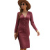 V-neck bag hip dress Nihaostyles wholesale clothing vendor NSKA72320