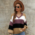 V-neck stitching elegant sweater Nihaostyles wholesale clothing vendor NSKA72321
