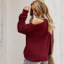 solid color knit twist sweater Nihaostyles wholesale clothing vendor NSKA72323