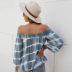 one-shoulder nine-point sleeve loose top Nihaostyles wholesale clothing vendor NSKA72330