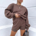 solid color long-sleeved shorts sweatshirt set Nihaostyles wholesale clothing vendor NSMUZ72373