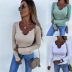 solid color long-sleeved sweater top fashion bottoming top Nihaostyles wholesale clothing vendor NSMUZ72399