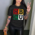 Hbcu Hollow Letter Print Casual Short-Sleeved T-Shirt NSYAY73756
