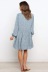 women’s loose v-neck elastic sleeves printed dress nihaostyles clothing wholesale NSJRM72421