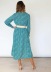 women V-neck long-sleeved printing mid-length dress nihaostyles clothing wholesale NSJRM72422