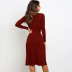 Women’S Solid Color Elastic Bandage Slim Dress NSJRM72428