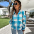 women s loose plaid woolen multicolor hooded jacket nihaostyles clothing wholesale NSXPF72447