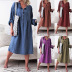 women s loose button mid-length dress nihaostyles clothing wholesale NSXPF72456