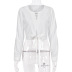 women s stitching lace-up hollow long-sleeved shirt nihaostyles clothing wholesale NSXPF72471