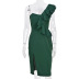 women s slim elastic slant collar ruffled sleeve dress nihaostyles clothing wholesale NSXPF72490