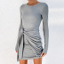 women s stretch shrink slim fit belt long-sleeved dress nihaostyles clothing wholesale NSXPF72492