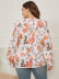women s printed ruffled loose V-neck long-sleeved shirt nihaostyles clothing wholesale NSCX72506