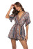 women s V-neck hem tassel printing wide-leg jumpsuit nihaostyles clothing wholesale NSCX72507