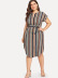 women s striped print thin V-neck dress nihaostyles clothing wholesale NSCX72509