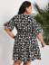 women s V-neck printed short-sleeved dress nihaostyles clothing wholesale NSCX72518