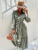 V-neck printed waist dress Nihaostyles wholesale clothing vendor NSCX72547