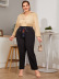 new plus size waist tie trousers Nihaostyles wholesale clothing vendor NSCX72557