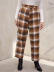 plus size high waist plaid trousers Nihaostyles wholesale clothing vendor NSCX72562