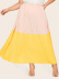 new plus size color matching pleated elastic waist skirt Nihaostyles wholesale clothing vendor NSCX72563