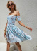 One-Shoulder Waist Printed Dress NSCX72583