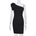 women s slim stretch slant collar ruffle sleeve dress nihaostyles clothing wholesale NSKL72596