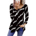 stripe printing loose long-sleeved T-shirt Nihaostyles wholesale clothing vendor NSLZ72621
