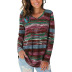 striped printing loose V-neck t-shirt Nihaostyles wholesale clothing vendor NSLZ72629