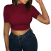Slim Round Neck Short Sleeve T-Shirt NSLZ72636