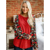 women s floral round neck knitted long-sleeved T-shirt nihaostyles clothing wholesale NSHYG72672