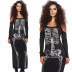 women s Halloween costume skull print long-sleeved dress nihaostyles clothing wholesale NSHYG72676