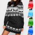 women s Christmas print round neck long sleeve dress nihaostyles clothing wholesale NSHYG72682