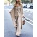 loose V-neck suspenders & straight trousers & long cardigan three-piece set Nihaostyles wholesale clothing vendor NSMS72697