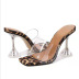 Square Head High-Heeled Leopard Slippers NSHYR76820