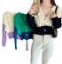 women s color-blocking knitted short cardigan nihaostyles clothing wholesale NSBY76851
