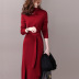 women s Half-high collar wool knit slit dress nihaostyles clothing wholesale NSBY76859