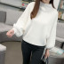 women s half high neck loose lantern sleeve pullover sweater nihaostyles clothing wholesale NSBY76911