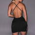Solid Color Open Back Rhinestone-Studded Suspender Dress NSFD78201