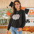 Halloween print round neck sweatshirt nihaostyles clothing wholesale NSSI78243