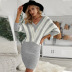 women s contrast stitching knitted dress nihaostyles clothing wholesale NSSI78247