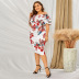 women s print one-word collar plus size dress nihaostyles clothing wholesale NSSI78250