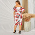 women s print one-word collar plus size dress nihaostyles clothing wholesale NSSI78250