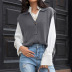 Loose Short Section Lapel Sleeveless Sweater Vest NSLM78320